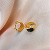 Brass Enamel Hoop Earrings FS-WG3C3EB-03-1