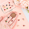 30Pcs Real 18K Gold Plated Brass with Single Cubic Zirconia Charms ZIRC-BBC0002-92-3