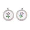 304 Stainless Steel Enamel Pendants STAS-L022-177B-P-1