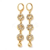 Rhinestone Flat Round Leverback Earrings EJEW-K256-09KCG-1