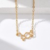 304 Stainless Steel Chemical Symbol Pendant Necklaces NJEW-Z073-03G-04-1