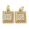 Brass Micro Pave Clear Cubic Zirconia Charms KK-A270-12G-1