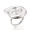 Brass Adjustable Open Cuff Rings for Women RJEW-N051-01B-P-1