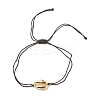 Alloy Shell Shape Braided Bead Bracelet for Women BJEW-JB08303-1
