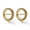 Brass Micro Pave Black Cubic Zirconia Stud Earrings Findings KK-R215-09G-01-1