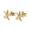 Ion Plating(IP) 304 Stainless Steel Starfish Stud Earrings for Women EJEW-I285-06G-1
