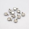 Trendy Original Color 304 Stainless Steel Faceted Grade A Rhinestone Flat Round Charms Pendants RB-N030-01C-2