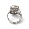 Letter Brass Micro Pave Clear Cubic Zirconia Open Cuff Ring for Women RJEW-N046-03S-P-3