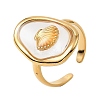 Oval with Shell Shape Resin Finger Rings STAS-Z101-07G-01-1