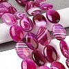 Natural Striped Agate/Banded Agate Beads Strands G-Q182-01-3