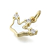 Brass Micro Pave Clear Cubic Zirconia Crown Charms KK-V010-27G-2