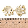 Rack Plating Brass Micro Pave Clear Cubic Zirconia Connector Charms KK-C084-02G-03-3