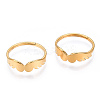Ion Plating(IP) 304 Stainless Steel Wing Adjustable Ring for Women RJEW-T027-10G-2