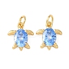 Brass Micro Pave Cubic Zirconia Pendants KK-C143-16G-1