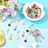 60Pcs Smiling Face Alloy Enamel Pendant Decorations HJEW-YW00244-5