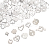 60Pcs 10 Styles 201 Stainless Steel Open Heart Charms STAS-FS0001-92-3