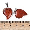 Natural Red Jasper Heart Pendants G-H073-03P-06-3