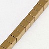Electroplate Non-magnetic Synthetic Hematite Beads Strands G-J170A-3x3mm-07-3