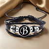 Adjustable Imitation Leather Cord Multilayer Bracelets WGB28DF-02-1