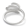 Snake Rack Plating Brass Open Cuff Rings for Women RJEW-Z059-22P-3