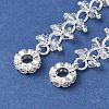 Brass Clear Cubic Zirconia Chain Tassel European Safety Chain Charms KK-A236-06S-01-2