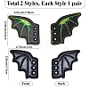 2 Pairs 2 Styles Halloween Imitation Leather Shoe Buckle for DIY Shoe Accessory AJEW-GF0011-82A-2