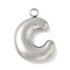 304 Stainless Steel Initial Pendants STAS-S186-12C-P-1