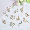16 Pieces Alloy Snake Charms Pendant Cubic Zirconia Snake Charm Animal Pendant Mixed Color for Jewelry Necklace Earring Making Crafts JX732A-3