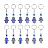 12Pcs Hamsa Hand with Evil Eye Alloy Rhinestones Keychains KEYC-DC0001-25-8