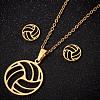 201 Stainless Steel Pendant Necklaces & Stud Earrings Sets FS-WGB00D6-05-1