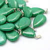 Teardrop Dyed Natural Malaysia Jade Pendants G-Q368-10-1