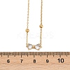 304 Stainless Steel Pave Clear Cubic Zirconia Bowknot Pendant Necklaces for Women LS-NJEW-G179-08G-3
