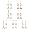 7 Pairs Natural Cowrie Shell Glass Dangle Earrings EJEW-JE06385-2