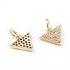 Brass Micro Pave Clear Cubic Zirconia Charms ZIRC-I043-16G-2