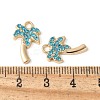 Alloy Aquamarine Rhinestone Pendants PALLOY-E775-19G-3