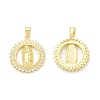 Rack Plating Brass Micro Pave Clear Cubic Zirconia Pendants KK-C011-38G-1