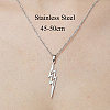 Non-Tarnish 201 Stainless Steel Hollow Lightning Bolt Pendant Necklace NJEW-OY001-80-3