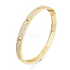 Cubic Zirconia Horse Eye Hinged Bangle BJEW-G651-07G-04-3