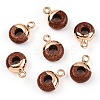 Synthetic Goldstone Flat Round/Donut Charms G-I347-02-1