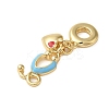 Rack Plating Brass Enamel European Dangle Charms KK-P279-33G-2