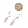 Brass Heart with Pearl Beads Pendants Dangle Earrings EJEW-JE06901-4