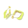 Enamel Twist Square Stud Earrings EJEW-P214-23G-03-2
