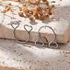 304 Stainless Steel Heart Clip on Nose Rings AJEW-A062-01A-P-5