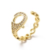 Clear Cubic Zirconia Clasp Shape Open Cuff Ring KK-H439-55G-1