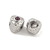 Brass Micro Pave Clear Cubic Zirconia Beads KK-G490-17P-02-2