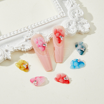 24Pcs 6 Colors Resin Rhinestone Cabochons MRMJ-HY0002-50-1