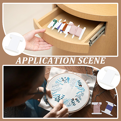 80Pcs 2 Styles Cardboard Paper Ribbon Spool Storage Organizer Holder CDIS-PH0001-61-1