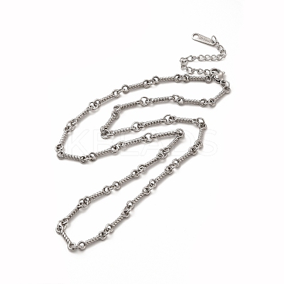 Non-Tarnish 304 Stainless Steel Twist Bar Link Chain Necklace for Women NJEW-E081-05P-1