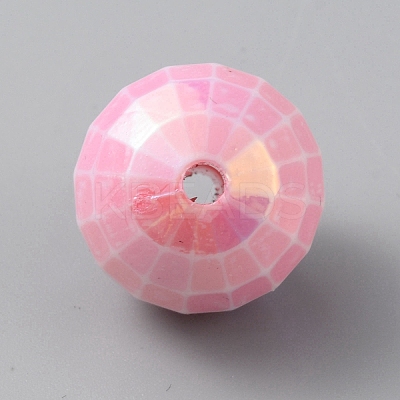 AB Color Plated Eco-Friendly Poly Styrene Acrylic Round Beads OACR-WH0028-23B-1