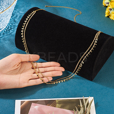 Brass Star Charm Double Layer Curb Waist Chains for Women NJEW-TA00192-1